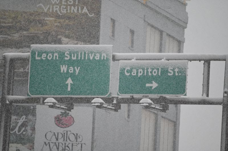Road Signs Covered In Snow