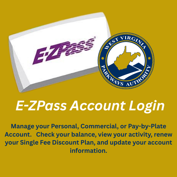 Manage your Personal, Commercial, or Pay-by-Plate account. Check your balance, view your activity, renew your Single Fee Discount Plan, and update your account information.