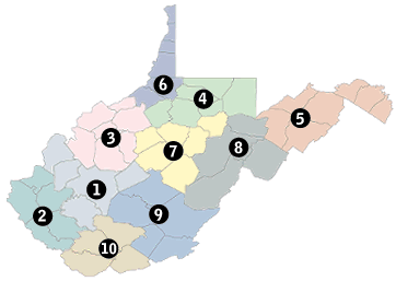 Map of WV DOH Districts