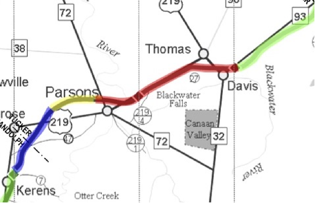 The Route Parsons to Davis