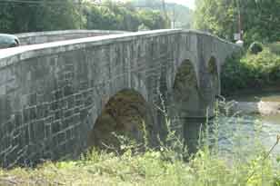 The historic Van Metre Ford Bridge, a multi-arch native limestone bridge spanning Opequon Creek