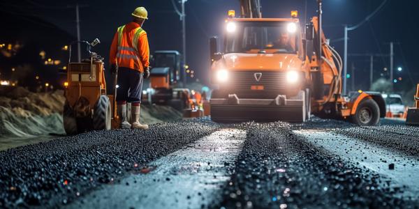 Construction work and road paving